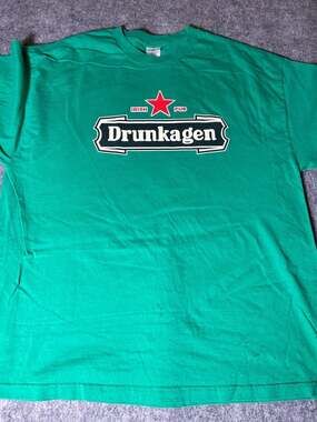 Vintage Drunkagen Irish Pub Heineken Beer Parody T-Shirt Green 2XL